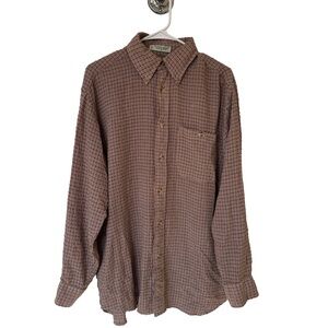 Orvis Men's Brown Plaid Button Down Shirt